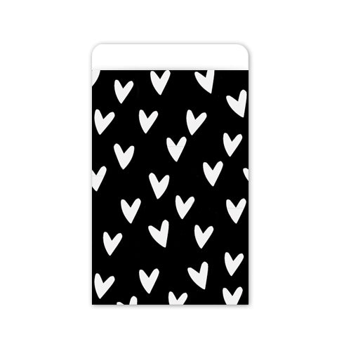 Cadeauzakjes | Hartjes | Zwart & wit | 12 x 19 cm | 5 stuks