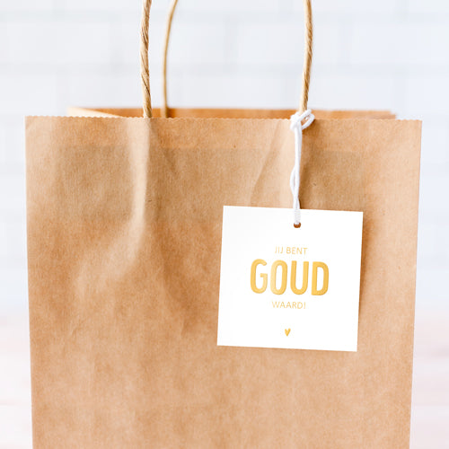Cadeaulabel | Jij bent goud waard | Goudfolie