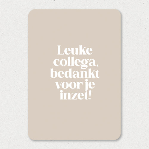 Kaart | Leuke collega bedankt voor je inzet