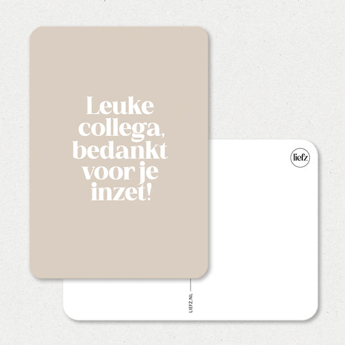 Kaart | Leuke collega bedankt voor je inzet