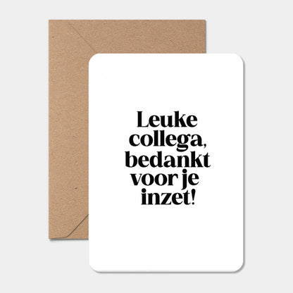 Kaart om je collega's te bedanken.