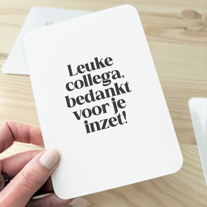 Kaart om je collega's te bedanken.