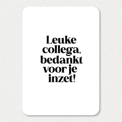 Kaart om je collega's te bedanken.