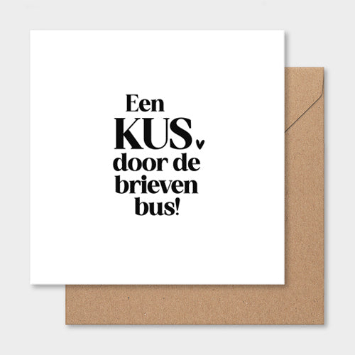 Dubbele kaart | Een kus door de brievenbus
