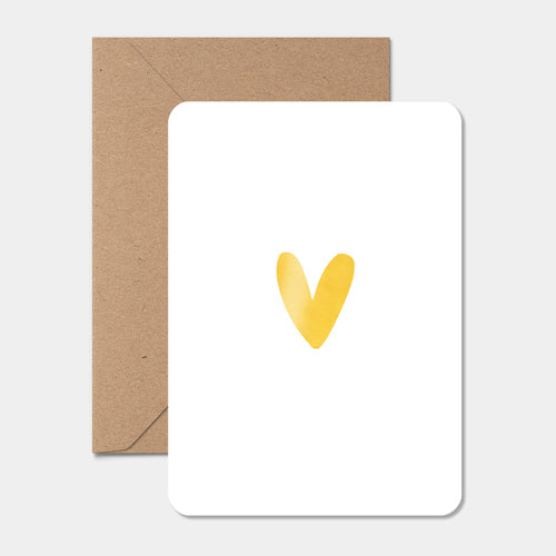 Kaart | Goud hartje | Goudfolie