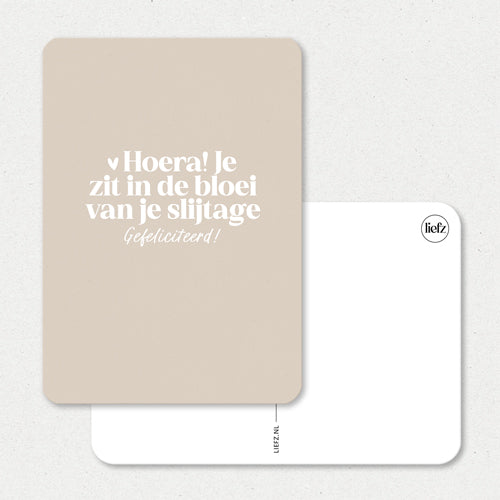 Kaart | Hoera! Bloei van je slijtage