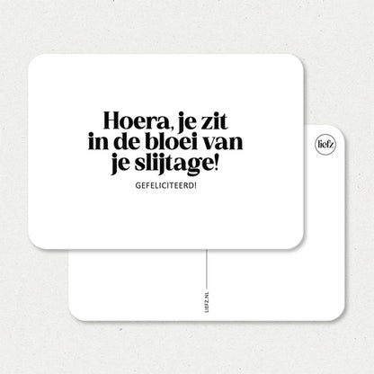 Kaart | Hoera! Bloei van je slijtage