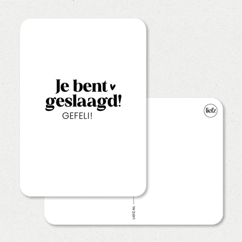Kaart | Je bent geslaagd! Gefeli!