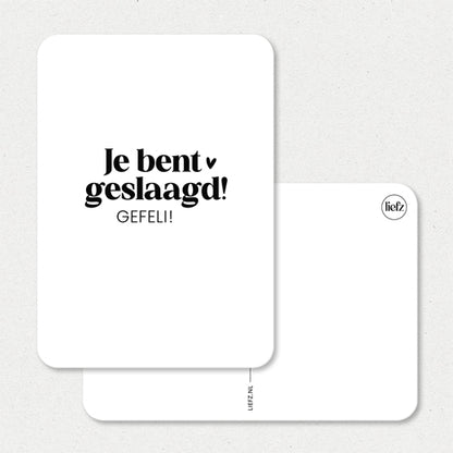 Kaart | Je bent geslaagd! Gefeli!