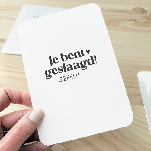 Kaart | Je bent geslaagd! Gefeli!