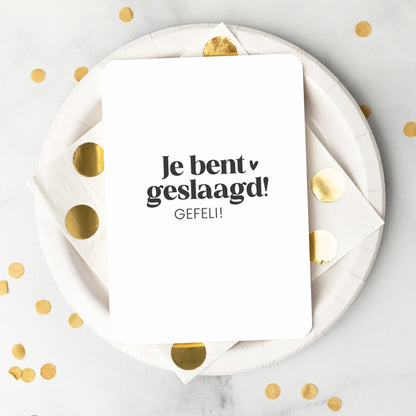 Kaart | Je bent geslaagd! Gefeli!