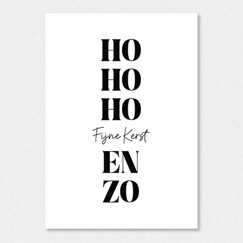 Kerstkaart | Ho Ho Ho Fijne Kerst en zo