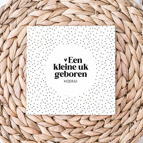 Dubbele kaart | Een kleine uk geboren