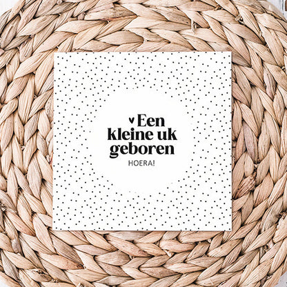 Dubbele kaart | Een kleine uk geboren