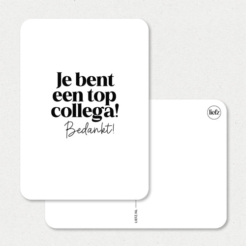 Kaart | Je bent een top collega bedankt