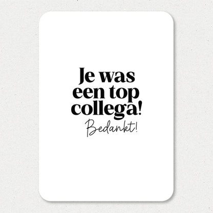 Kaart om je collega te bedanken.
