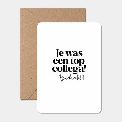 Kaart om je collega te bedanken.
