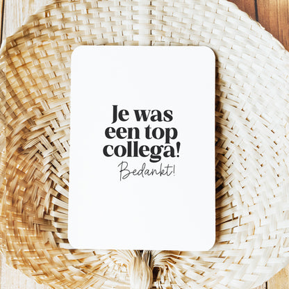 Kaart om je collega te bedanken.