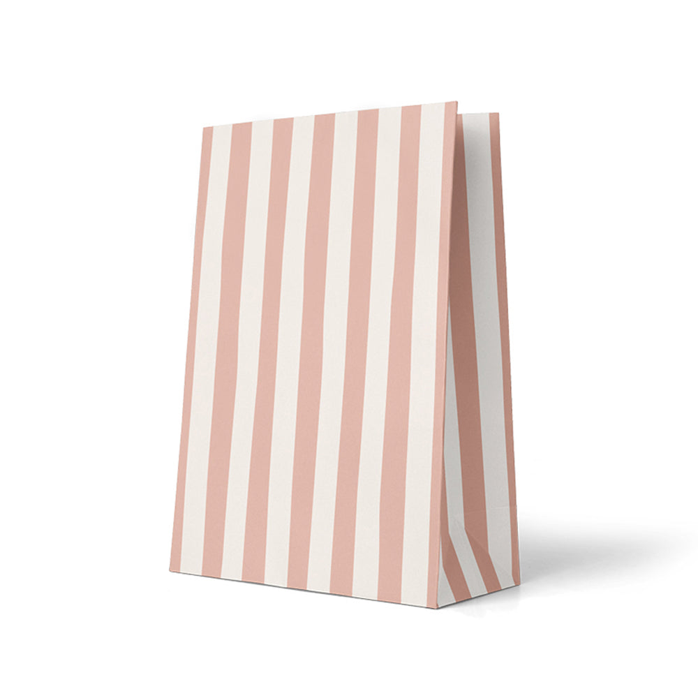 Blokbodemzakken | Roze strepen | 18 x 9 x 23 cm | 5 stuks
