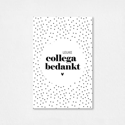 Mini kaartje | Leuke collega bedankt | Dots