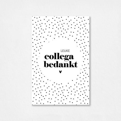 Mini kaartje | Leuke collega bedankt | Dots