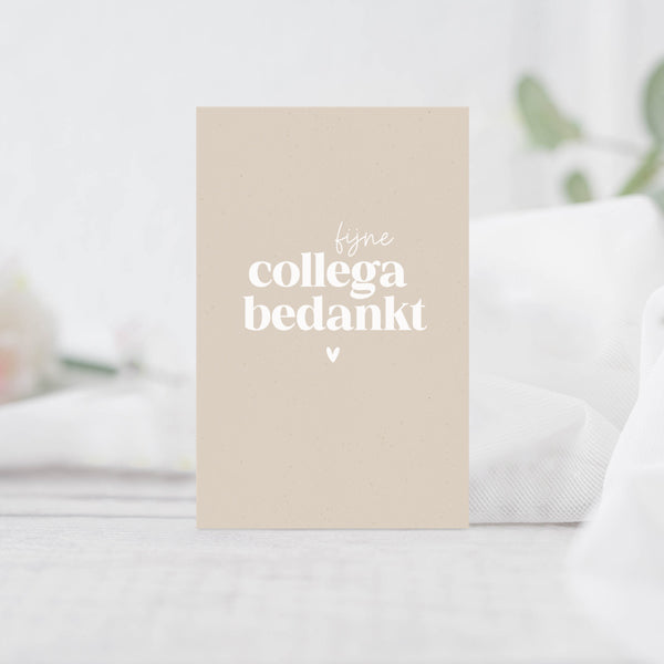 Mini kaartje om je collega's te bedanken.