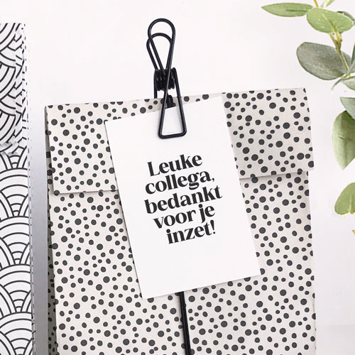 Mini kaartje | Leuke collega bedankt voor je inzet