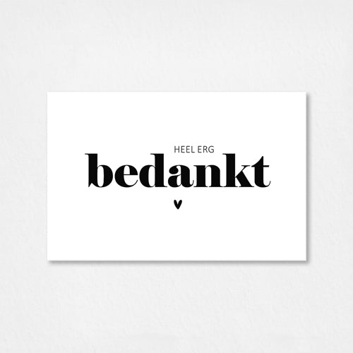 Mini kaartje | Heel erg bedankt