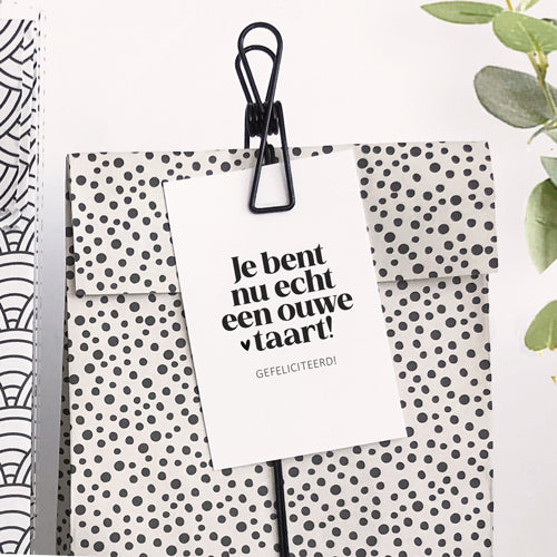 Mini kaartje | Je bent nu echt een ouwe taart