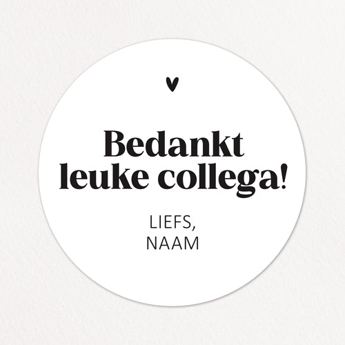 Stickers op maat | Bedankt collega + naam | 10 stuks