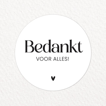 Stickers | Bedankt voor alles | 10 stuks