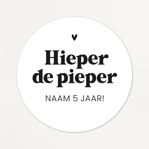 Stickers op maat | Hieper de pieper + naam + leeftijd | 10 stuks
