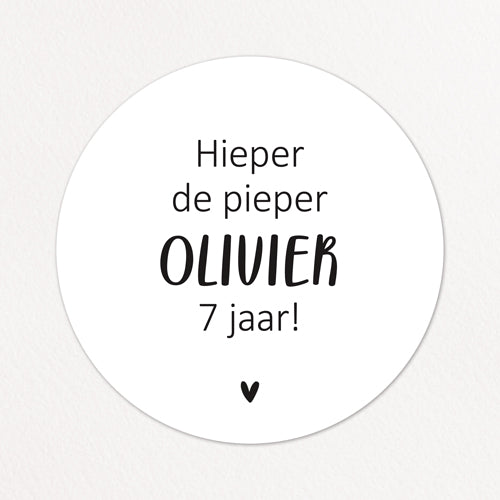 Stickers op maat | Hieper de pieper + leeftijd + naam | 10 stuks