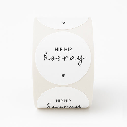 Stickers | Hip hip hooray | Wit | 10 stuks