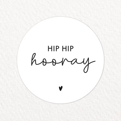 Stickers | Hip hip hooray | Wit | 10 stuks