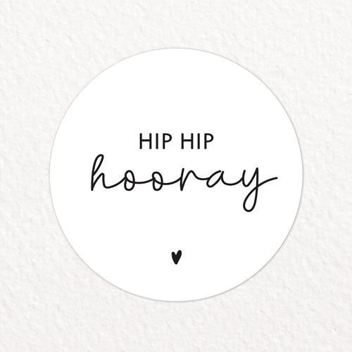 Stickers | Hip hip hooray | Wit | 10 stuks