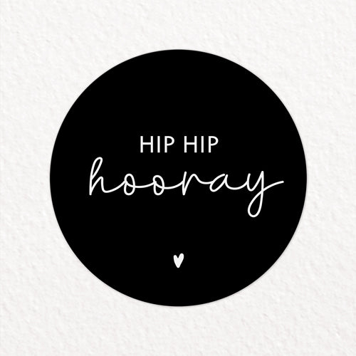 Stickers | Hip hip hooray | Zwart | 10 stuks