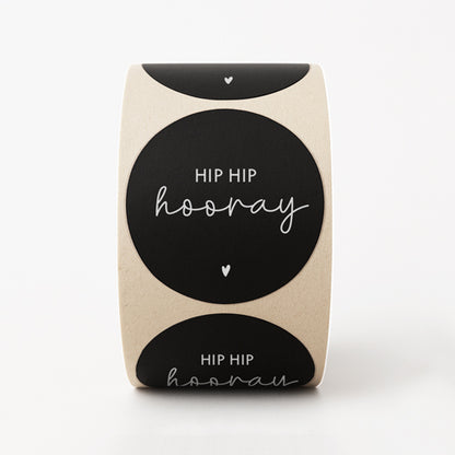 Stickers | Hip hip hooray | Zwart | 10 stuks