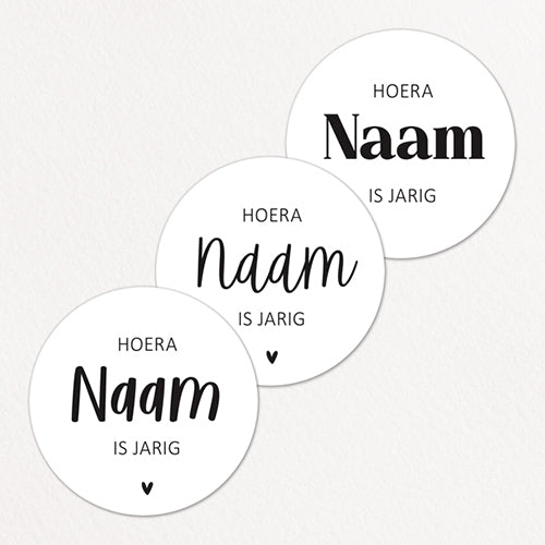 Stickers op maat | Hoera + naam is jarig | 10 stuks
