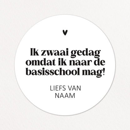 Stickers op maat | Ik zwaai gedag + naam | 10 stuks