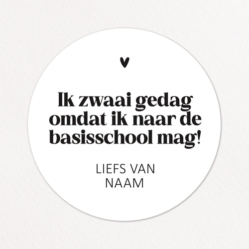 Stickers op maat | Ik zwaai gedag + naam | 10 stuks
