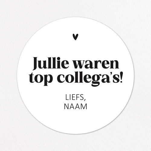 Stickers op maat | Jullie waren top collega's + naam | 10 stuks