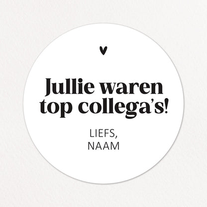 Stickers op maat | Jullie waren top collega's + naam | 10 stuks