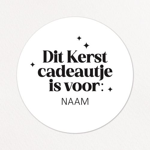 Stickers op maat | Kerst | Dit Kerstcadeautje is voor + naam | 10 stuks