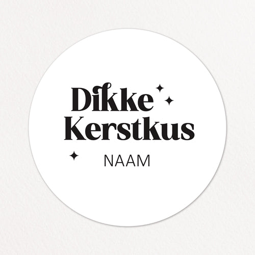 Stickers op maat | Kerst | Dikke Kerstkus + naam | 10 stuks