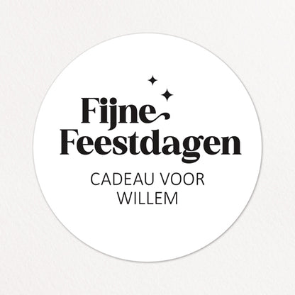 Stickers op maat | Kerst | Fijne feestdagen + naam | 10 stuks