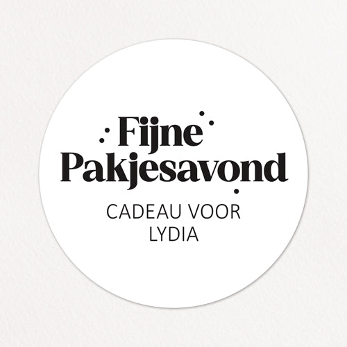 Stickers op maat | Sint | Fijne pakjesavond + naam | 10 stuks