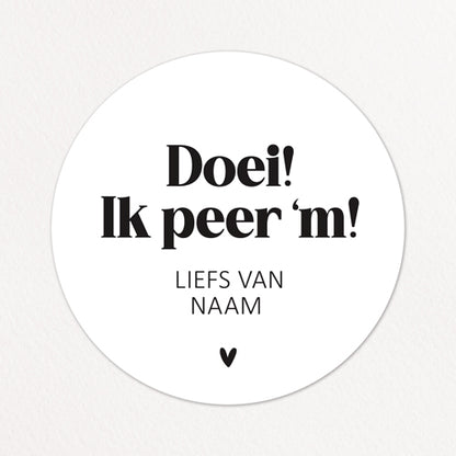 Stickers op maat | Ik peer 'm + naam | 10 stuks