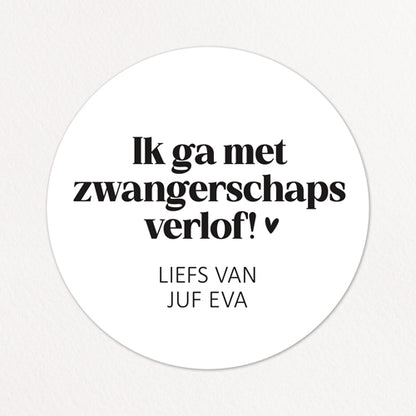 Stickers op maat | Met zwangerschapsverlof + naam | 10 stuks