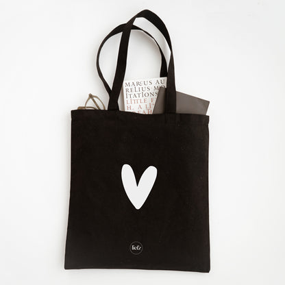 Katoenen tas | Hartje | Zwart